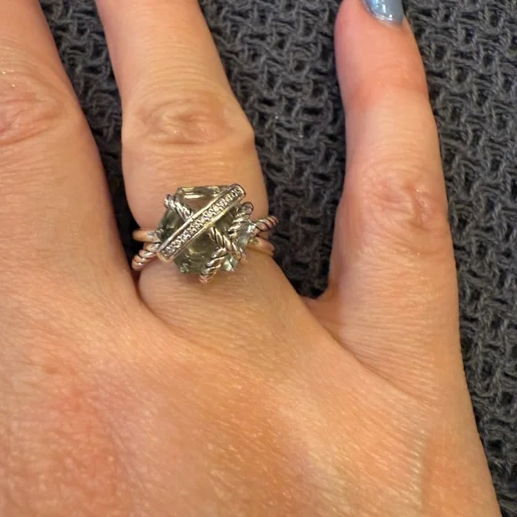David Yurman CABLE WRAP RING in green amethyst (prasiolite) size 6 - Picture 7 of 9